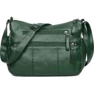 🆕 Volganik Rock PU Leather Shoulder Bag Women Green Soft Pocketbooks Purse